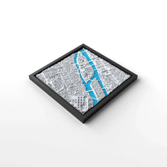 3D gedrucktes Stadtmodell Paris eingerahmt für deine Wand - CraftedCity