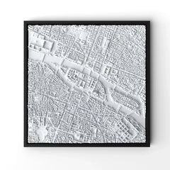 3D gedrucktes Stadtmodell Paris eingerahmt für deine Wand - CraftedCity