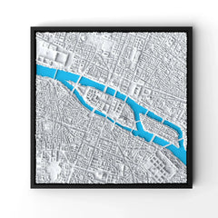 3D gedrucktes Stadtmodell Paris eingerahmt für deine Wand - CraftedCity