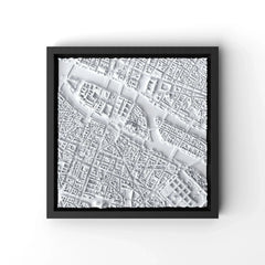 3D gedrucktes Stadtmodell Paris eingerahmt für deine Wand - CraftedCity