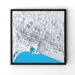 3D gedrucktes Stadtmodell Perth eingerahmt für deine Wand - CraftedCity