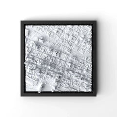 3D gedrucktes Stadtmodell Perth eingerahmt für deine Wand - CraftedCity