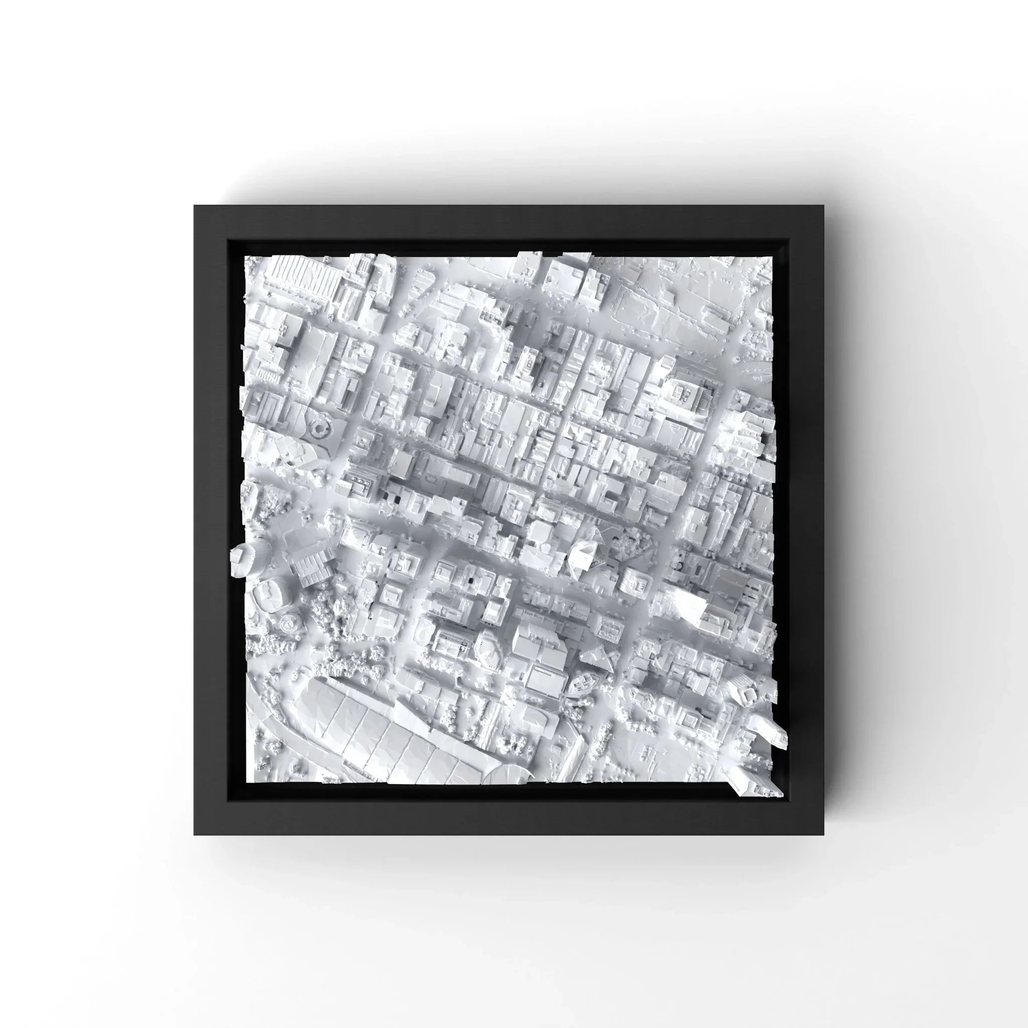 3D gedrucktes Stadtmodell Perth eingerahmt für deine Wand - CraftedCity