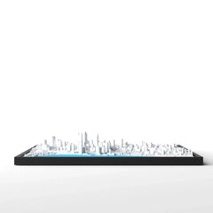 3D gedrucktes Stadtmodell Perth eingerahmt für deine Wand - CraftedCity