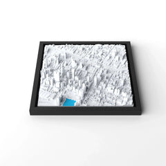 3D gedrucktes Stadtmodell Perth eingerahmt für deine Wand - CraftedCity