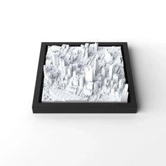3D gedrucktes Stadtmodell Perth eingerahmt für deine Wand - CraftedCity
