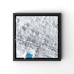 3D gedrucktes Stadtmodell Perth eingerahmt für deine Wand - CraftedCity