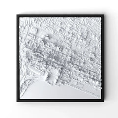 3D gedrucktes Stadtmodell Perth eingerahmt für deine Wand - CraftedCity