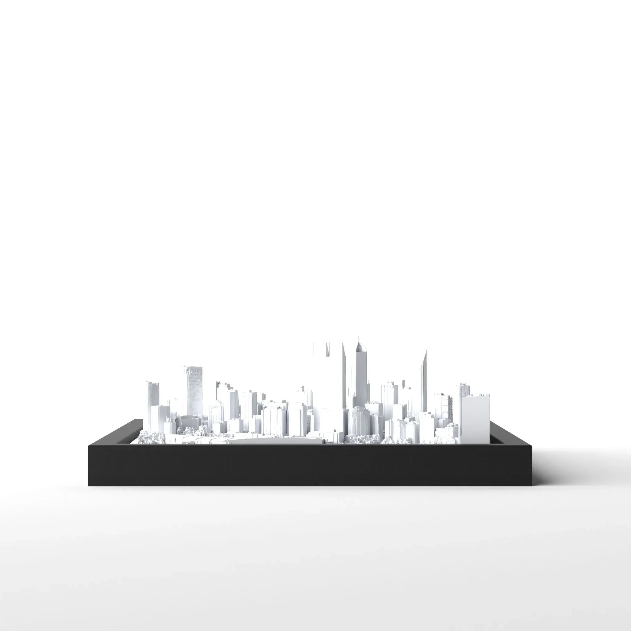 3D gedrucktes Stadtmodell Perth eingerahmt für deine Wand - CraftedCity