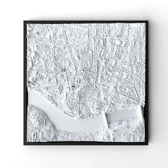 3D gedrucktes Stadtmodell Porto eingerahmt für deine Wand - CraftedCity