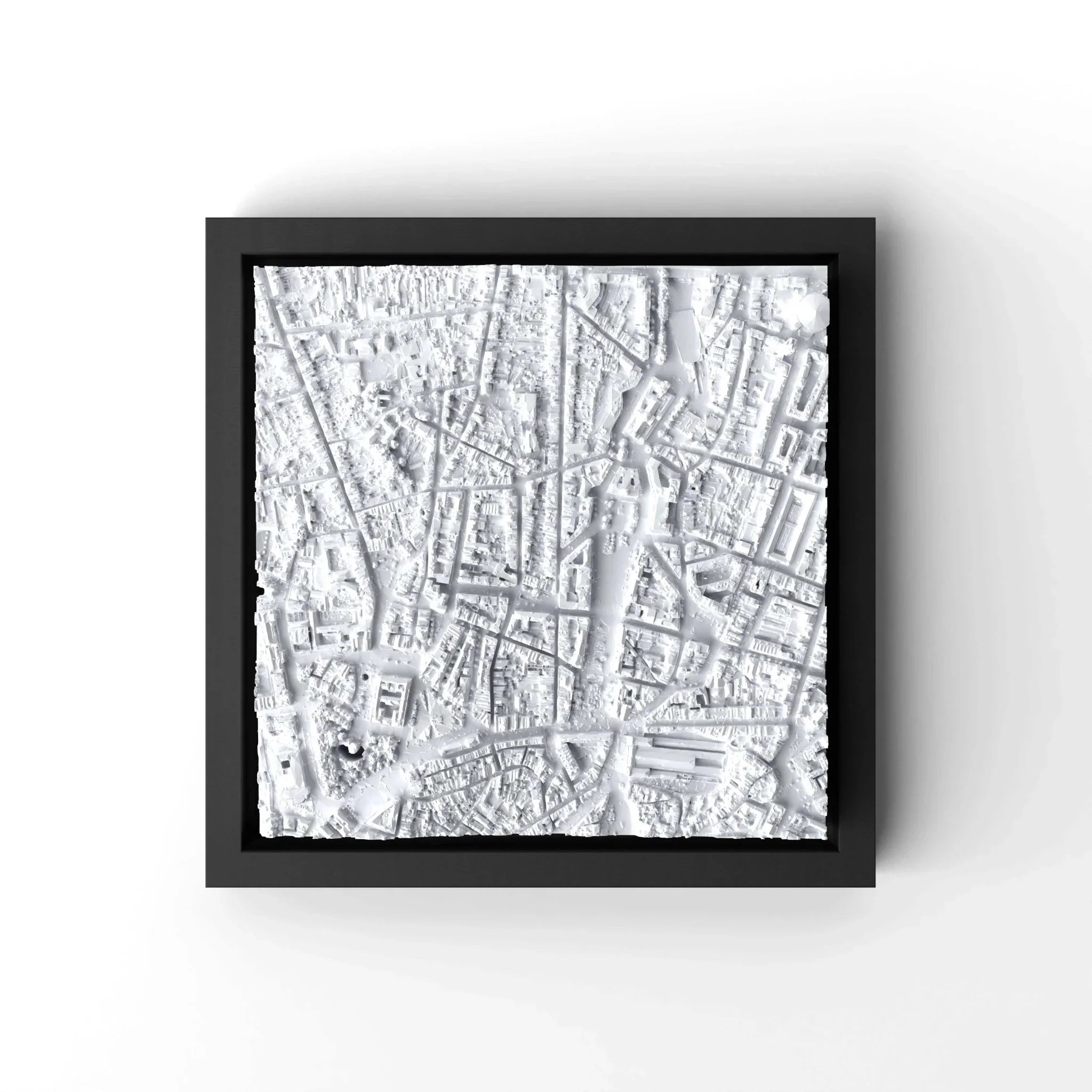 3D gedrucktes Stadtmodell Porto eingerahmt für deine Wand - CraftedCity