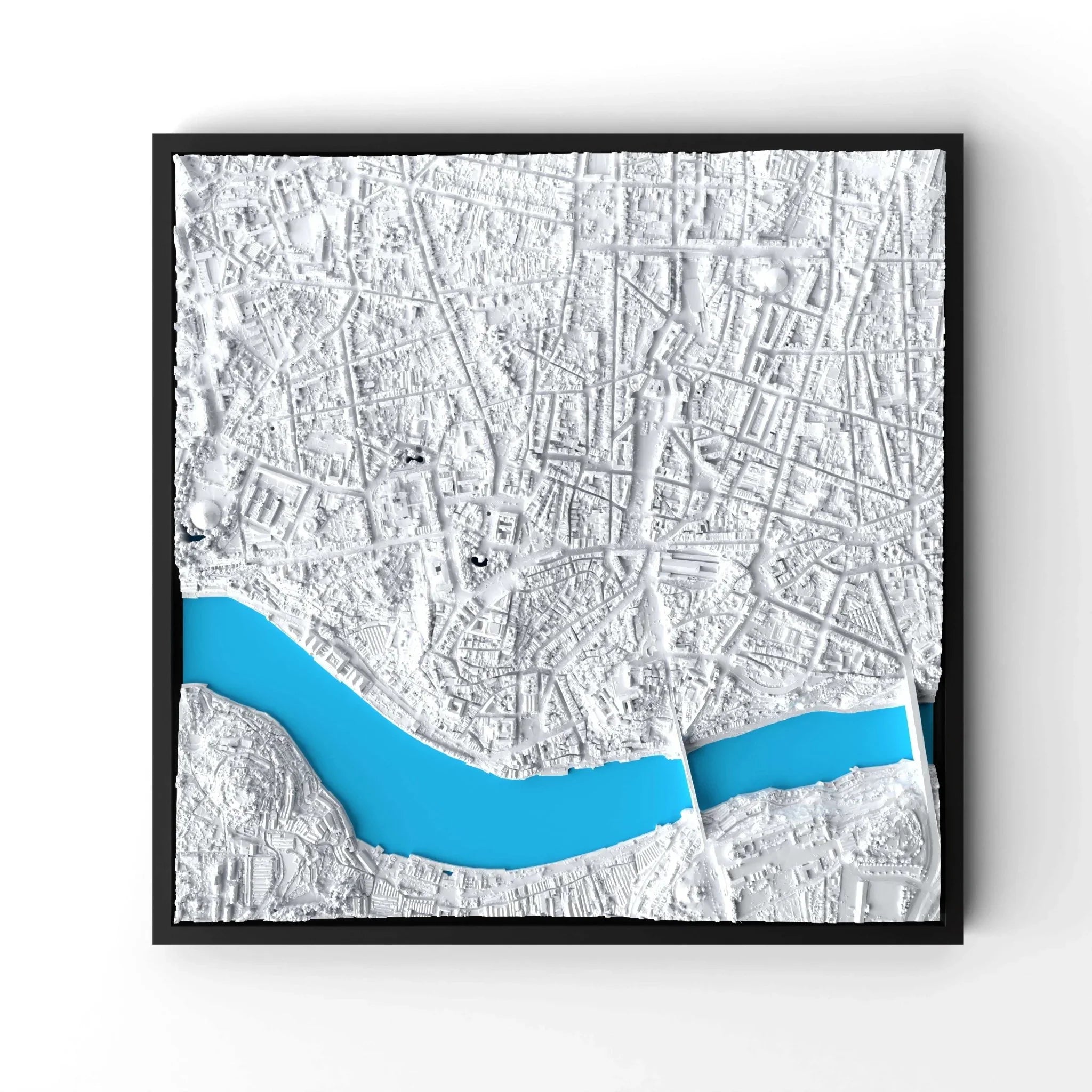3D gedrucktes Stadtmodell Porto eingerahmt für deine Wand - CraftedCity