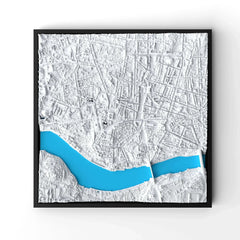 3D gedrucktes Stadtmodell Porto eingerahmt für deine Wand - CraftedCity