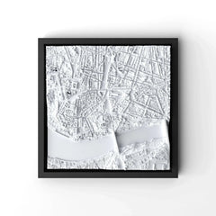 3D gedrucktes Stadtmodell Porto eingerahmt für deine Wand - CraftedCity