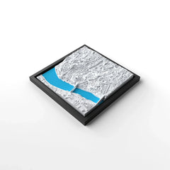 3D gedrucktes Stadtmodell Porto eingerahmt für deine Wand - CraftedCity