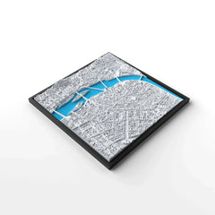 3D gedrucktes Stadtmodell Prag eingerahmt für deine Wand - CraftedCity