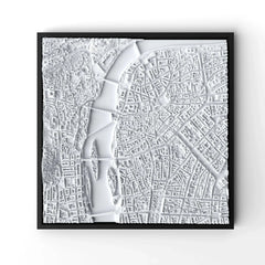 3D gedrucktes Stadtmodell Prag eingerahmt für deine Wand - CraftedCity