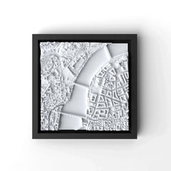 3D gedrucktes Stadtmodell Prag eingerahmt für deine Wand - CraftedCity