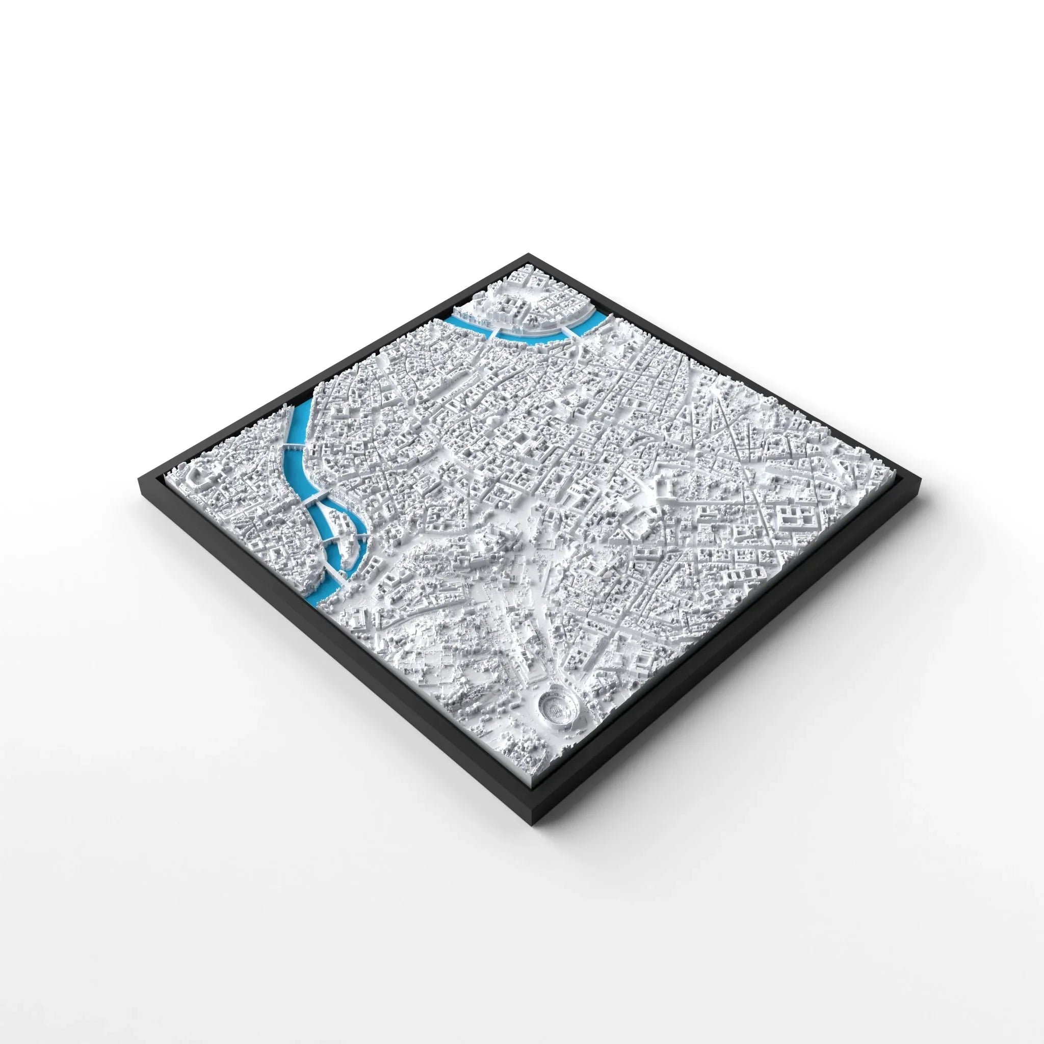 3D gedrucktes Stadtmodell Rom eingerahmt für deine Wand - CraftedCity