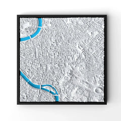 3D gedrucktes Stadtmodell Rom eingerahmt für deine Wand - CraftedCity
