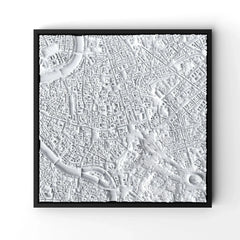 3D gedrucktes Stadtmodell Rom eingerahmt für deine Wand - CraftedCity
