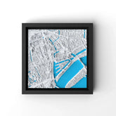 3D gedrucktes Stadtmodell Rotterdam eingerahmt für deine Wand - CraftedCity