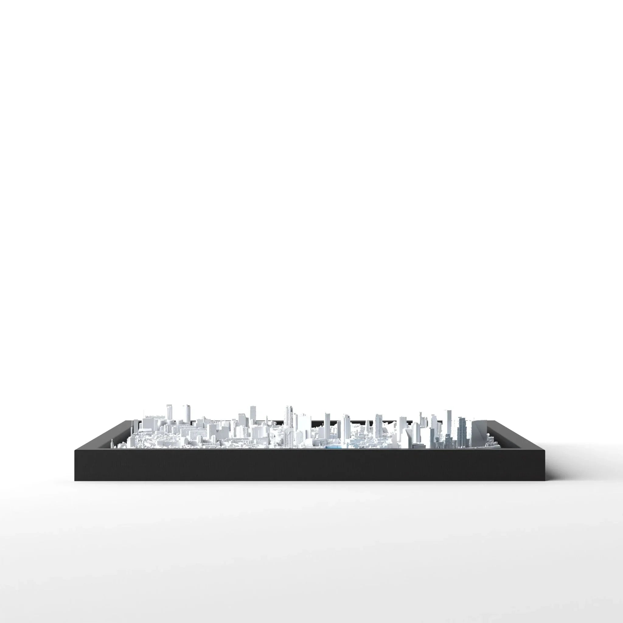 3D gedrucktes Stadtmodell Rotterdam eingerahmt für deine Wand - CraftedCity