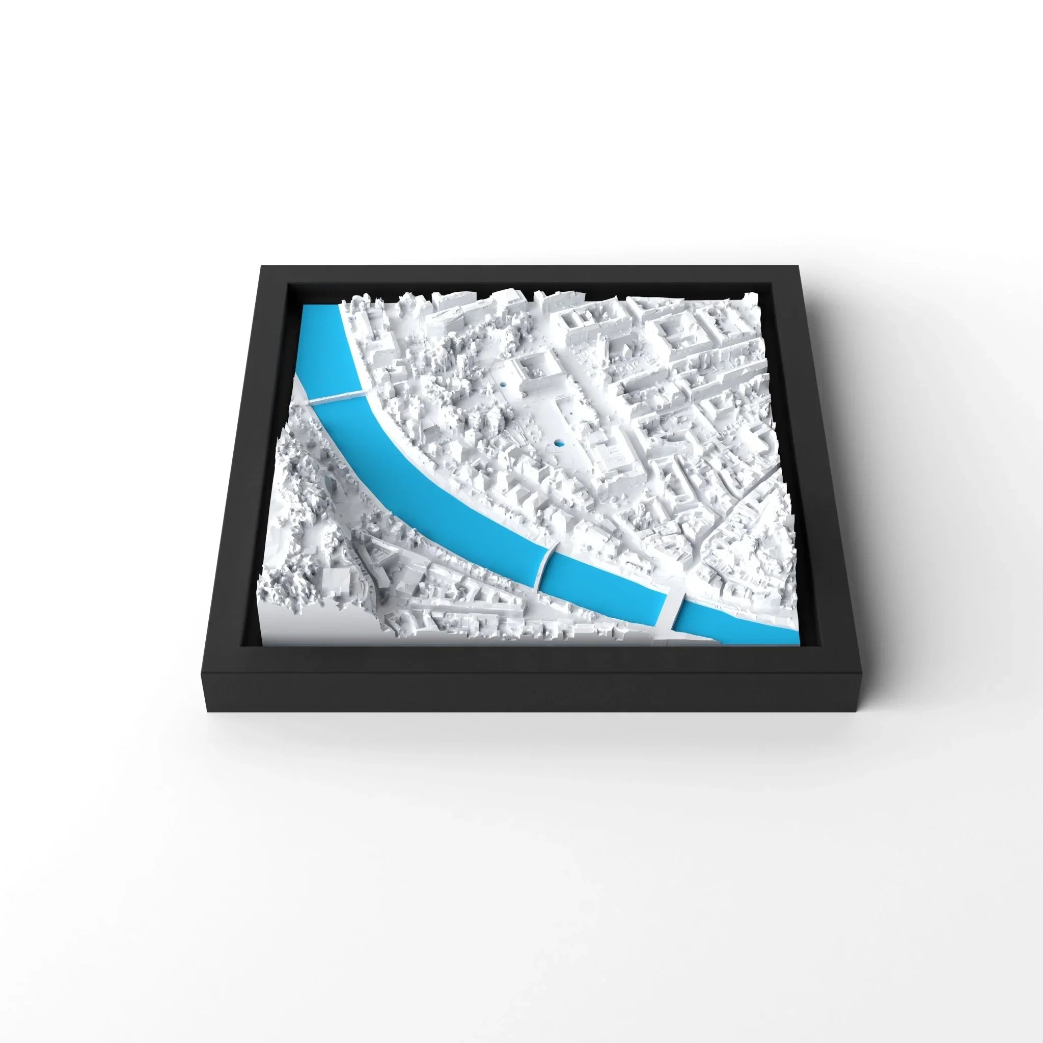 3D gedrucktes Stadtmodell Salzburg eingerahmt für deine Wand - CraftedCity