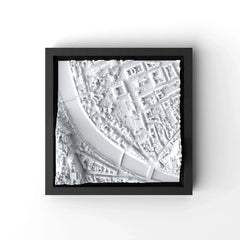 3D gedrucktes Stadtmodell Salzburg eingerahmt für deine Wand - CraftedCity