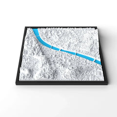 3D gedrucktes Stadtmodell Salzburg eingerahmt für deine Wand - CraftedCity