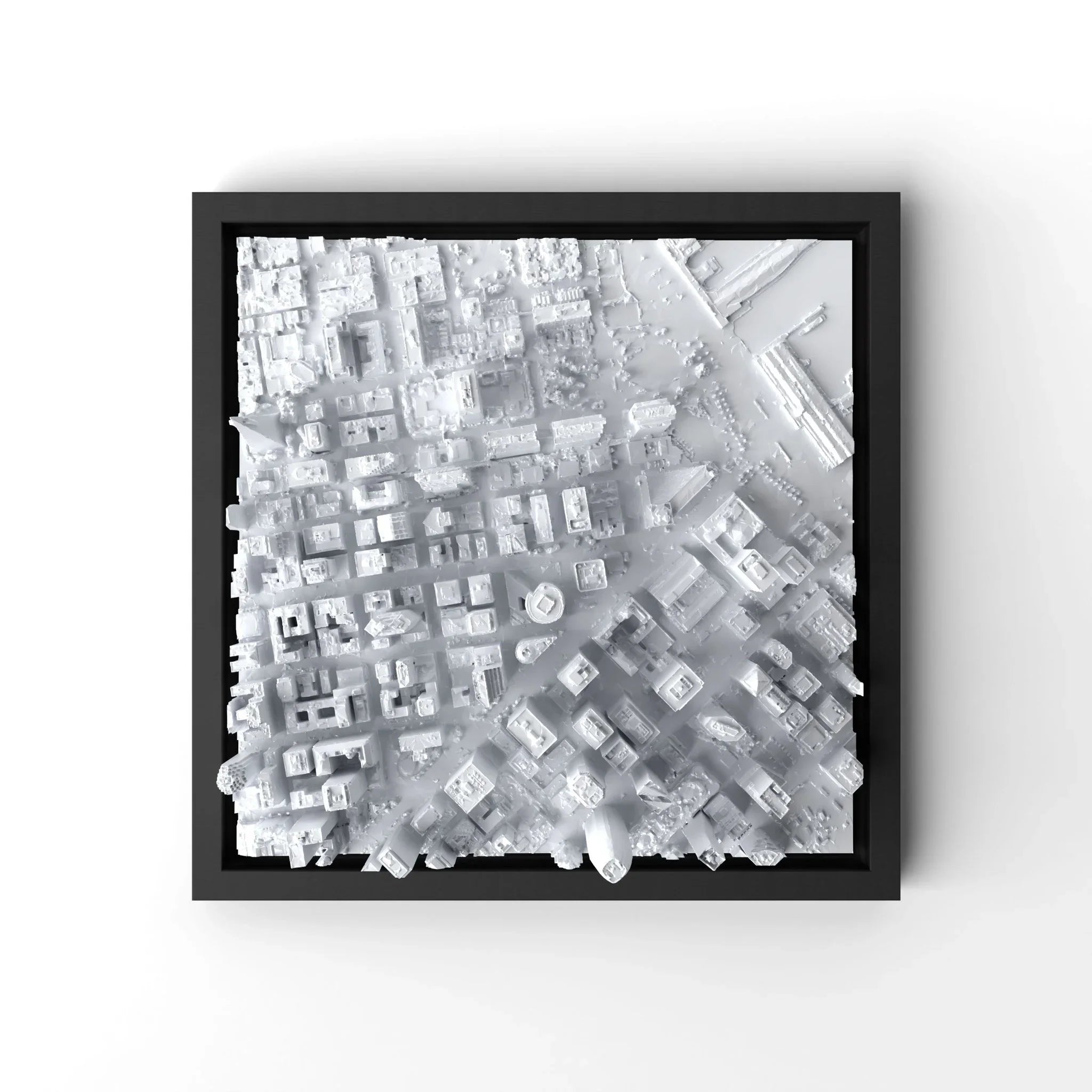 3D gedrucktes Stadtmodell San Francisco eingerahmt für deine Wand - CraftedCity