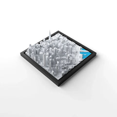 3D gedrucktes Stadtmodell San Francisco eingerahmt für deine Wand - CraftedCity