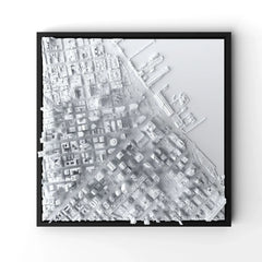 3D gedrucktes Stadtmodell San Francisco eingerahmt für deine Wand - CraftedCity