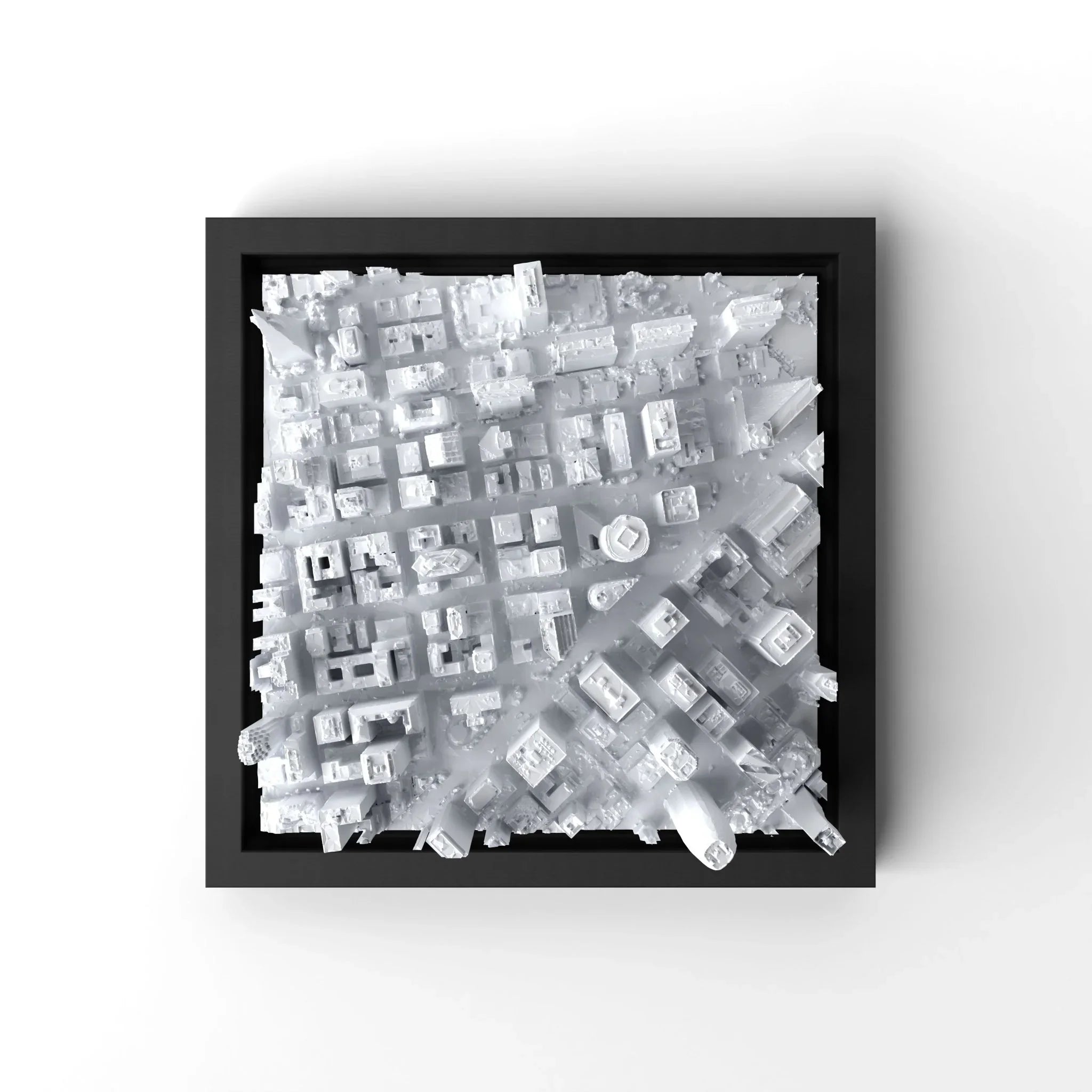 3D gedrucktes Stadtmodell San Francisco eingerahmt für deine Wand - CraftedCity