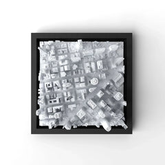 3D gedrucktes Stadtmodell San Francisco eingerahmt für deine Wand - CraftedCity