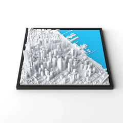 3D gedrucktes Stadtmodell San Francisco eingerahmt für deine Wand - CraftedCity