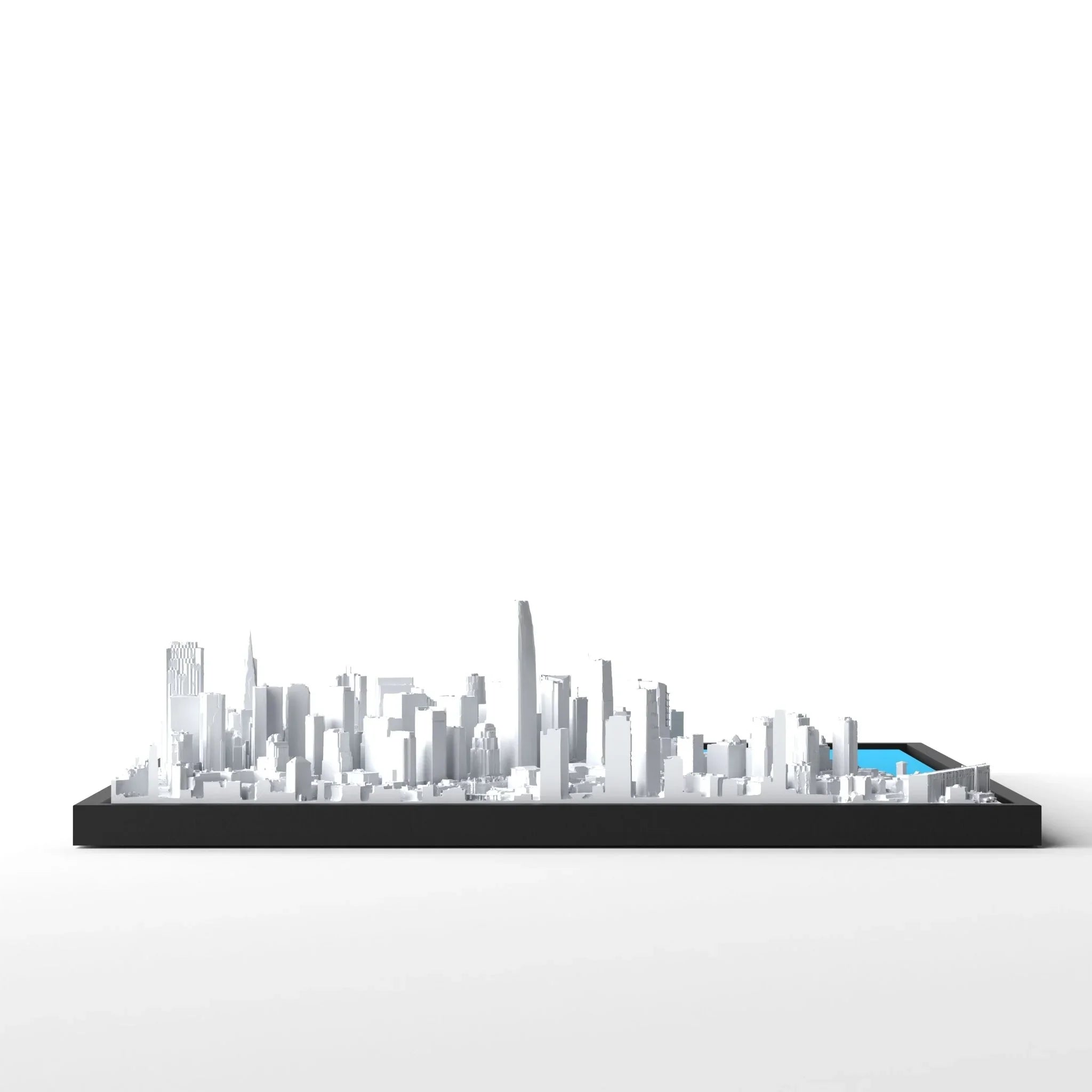 3D gedrucktes Stadtmodell San Francisco eingerahmt für deine Wand - CraftedCity