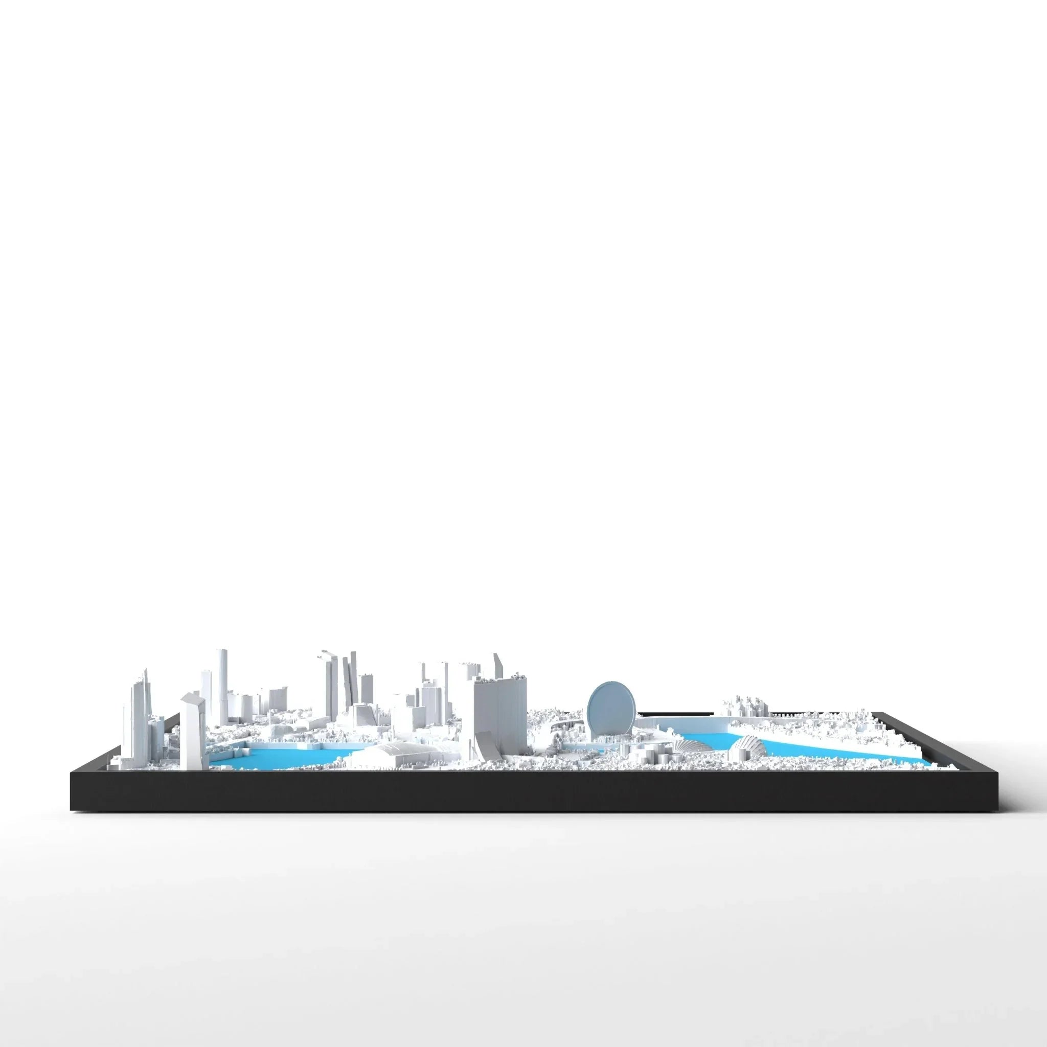 3D gedrucktes Stadtmodell Singapur eingerahmt für deine Wand - CraftedCity