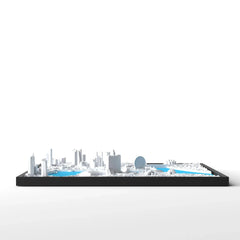 3D gedrucktes Stadtmodell Singapur eingerahmt für deine Wand - CraftedCity