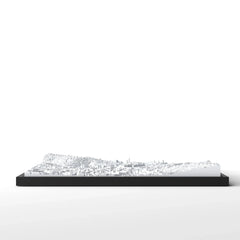 3D gedrucktes Stadtmodell Stuttgart eingerahmt für deine Wand - CraftedCity