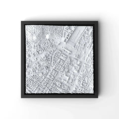 3D gedrucktes Stadtmodell Stuttgart eingerahmt für deine Wand - CraftedCity