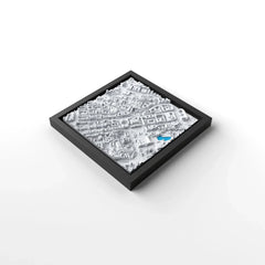 3D gedrucktes Stadtmodell Stuttgart eingerahmt für deine Wand - CraftedCity