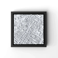 3D gedrucktes Stadtmodell Stuttgart eingerahmt für deine Wand - CraftedCity