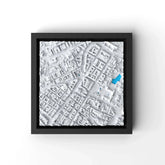 3D gedrucktes Stadtmodell Stuttgart eingerahmt für deine Wand - CraftedCity