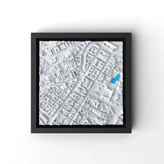 3D gedrucktes Stadtmodell Stuttgart eingerahmt für deine Wand - CraftedCity