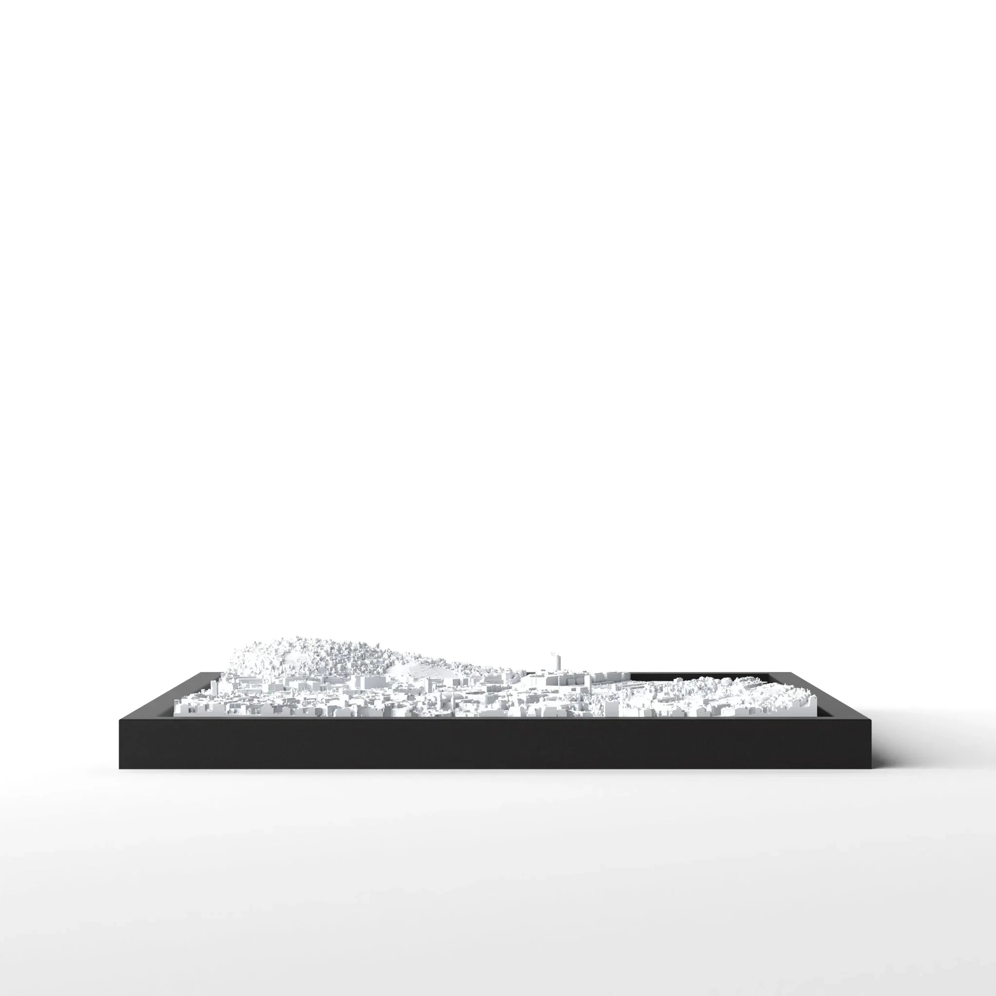 3D gedrucktes Stadtmodell Stuttgart eingerahmt für deine Wand - CraftedCity