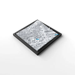 3D gedrucktes Stadtmodell Stuttgart eingerahmt für deine Wand - CraftedCity