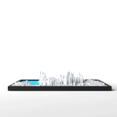3D gedrucktes Stadtmodell Sydney eingerahmt für deine Wand - CraftedCity