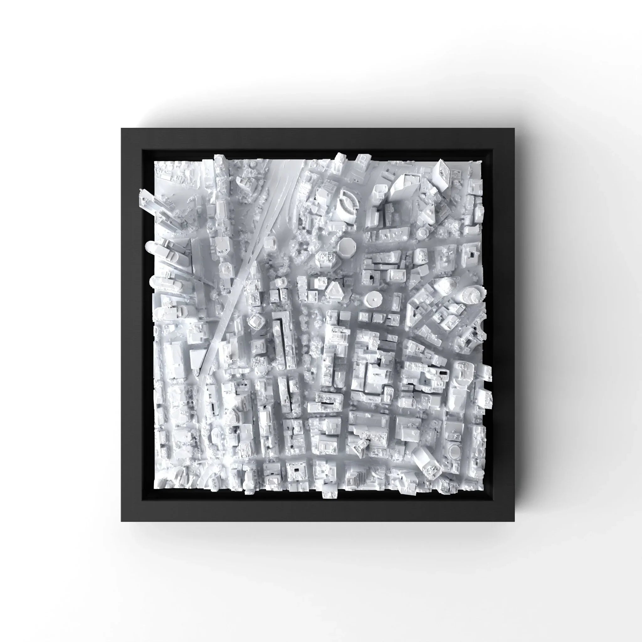 3D gedrucktes Stadtmodell Sydney eingerahmt für deine Wand - CraftedCity