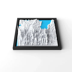 3D gedrucktes Stadtmodell Sydney eingerahmt für deine Wand - CraftedCity